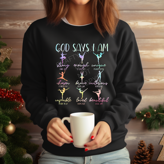 God Says I Am Strong, Enough, Unique, Chosen, Brave, Capable, Loved, Beautiful, Victorious