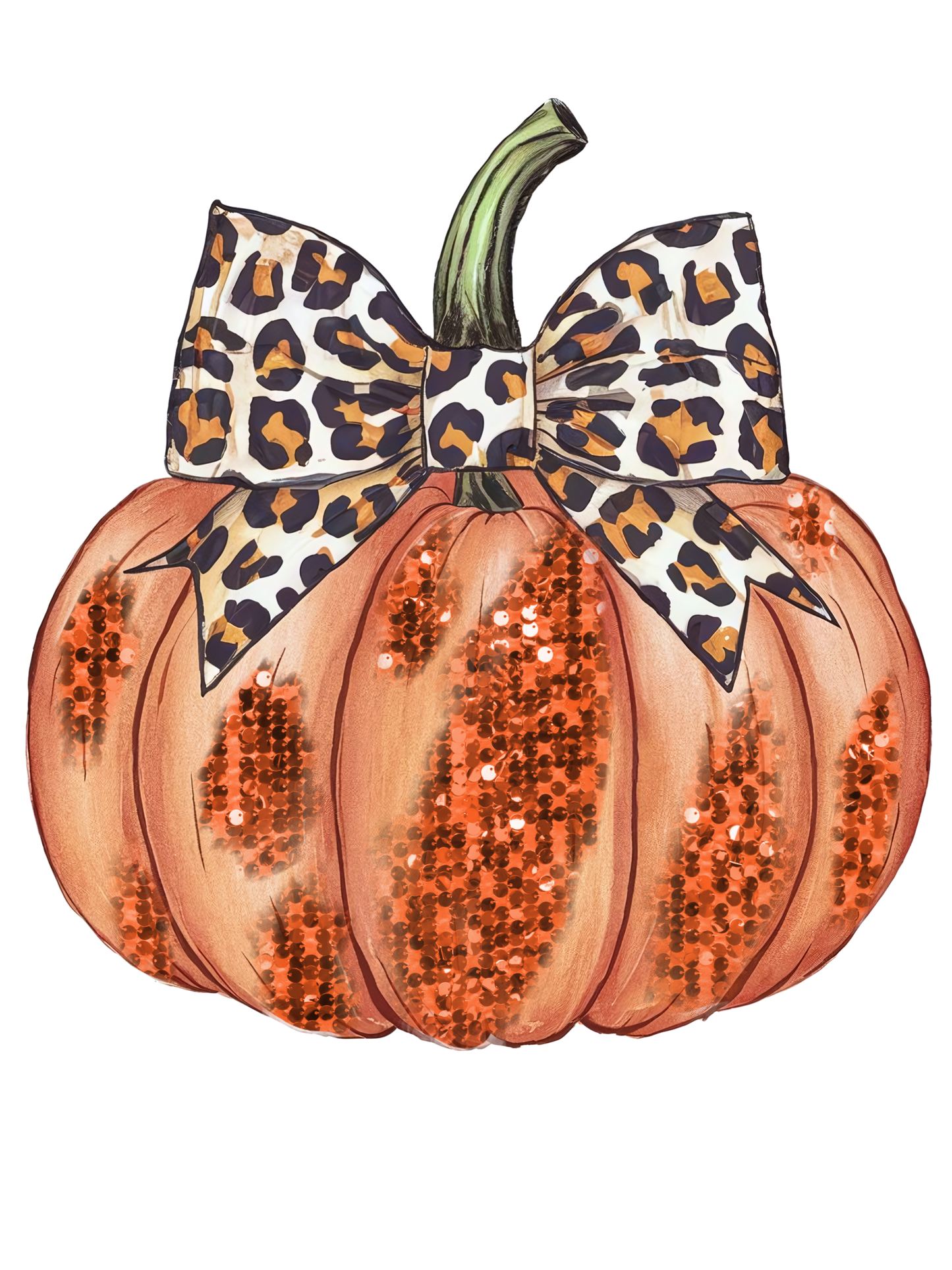 Fall Pumpkin with Leopard Print Bow