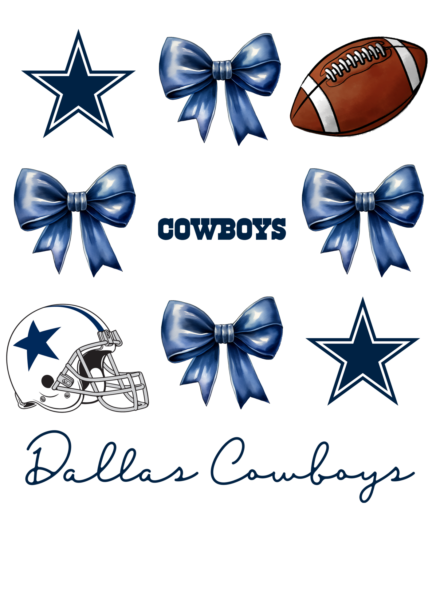 Dallas Cowboys Football Bows Collage
