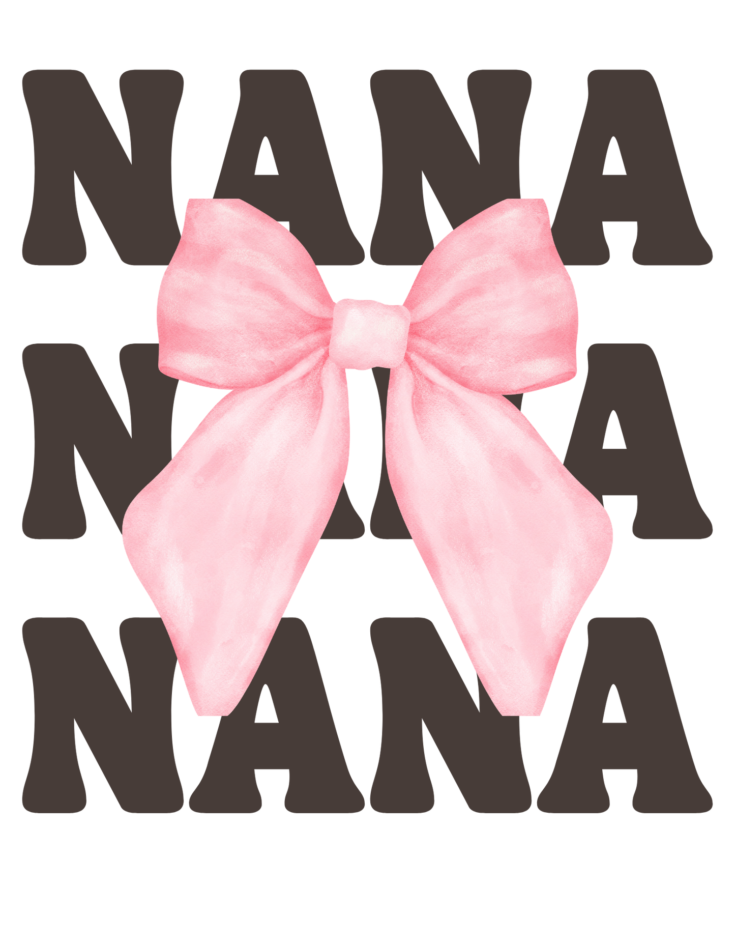 Nana - Grey Print and Pink Bow