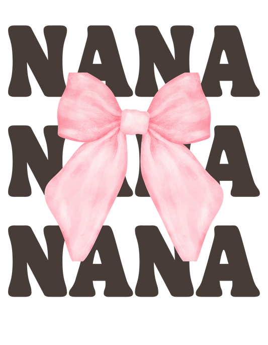 Nana - Grey Print and Pink Bow