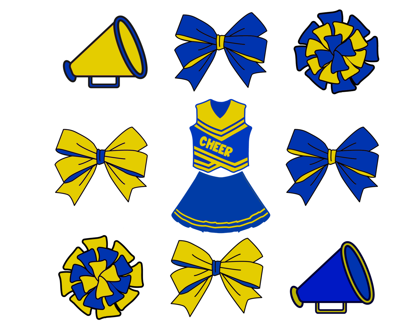 Cheer - Blue & Yellow Uniform Collage