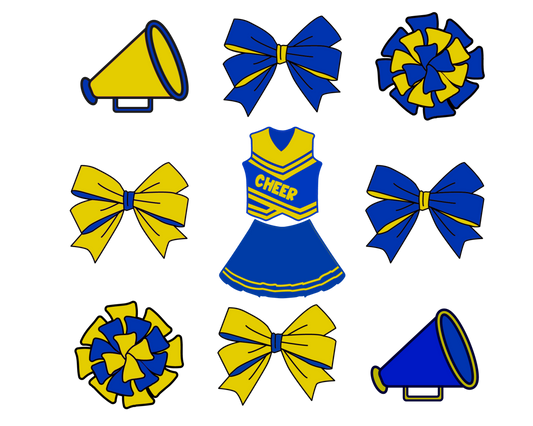 Cheer - Blue & Yellow Uniform Collage