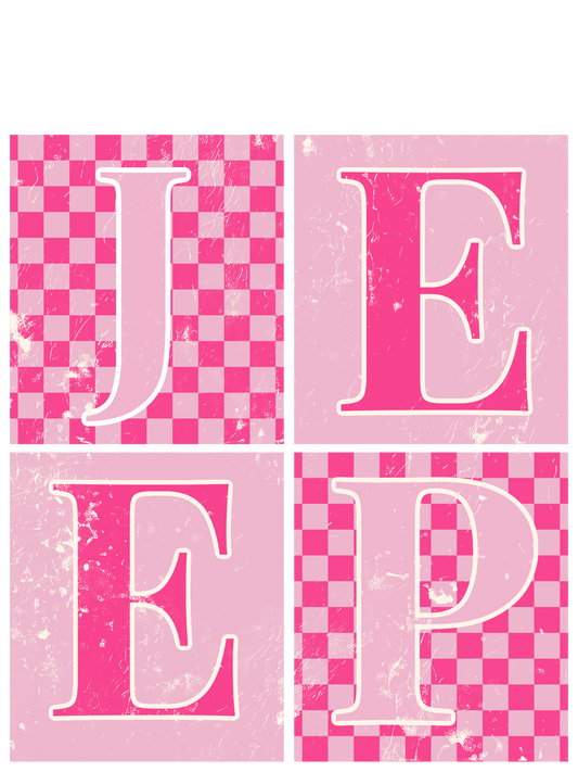Jeep - Pink Letters - Blocked
