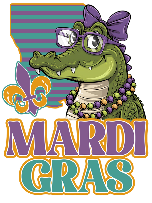 Mardi Gras Girl Gator