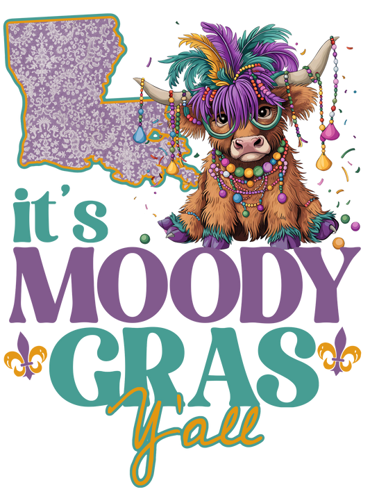 Moody Mardi Gras Cow