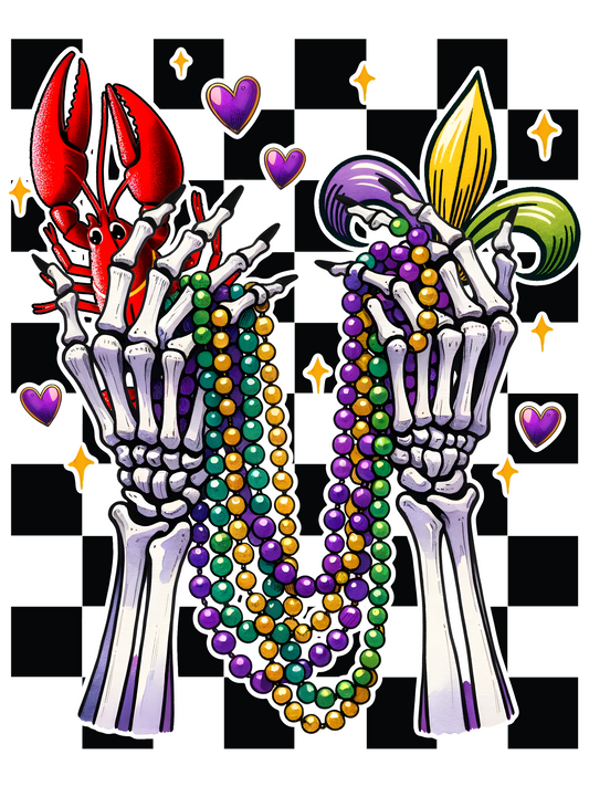 Mardi Gras Skeleton Hands