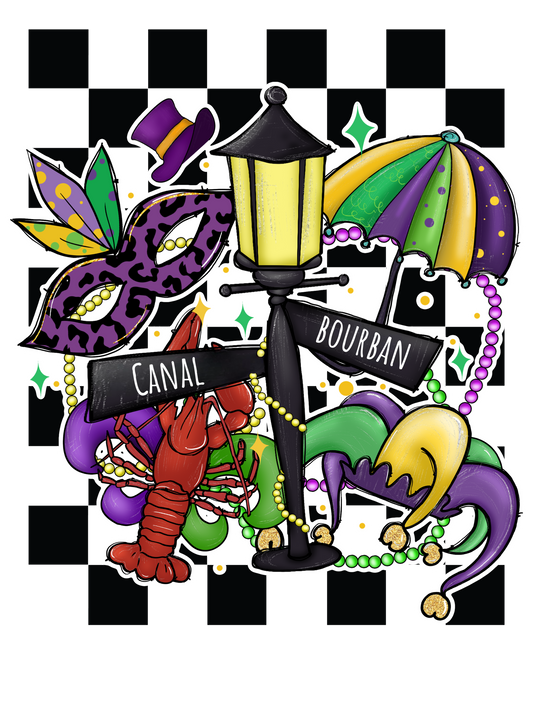 Mardi Gras Checkered