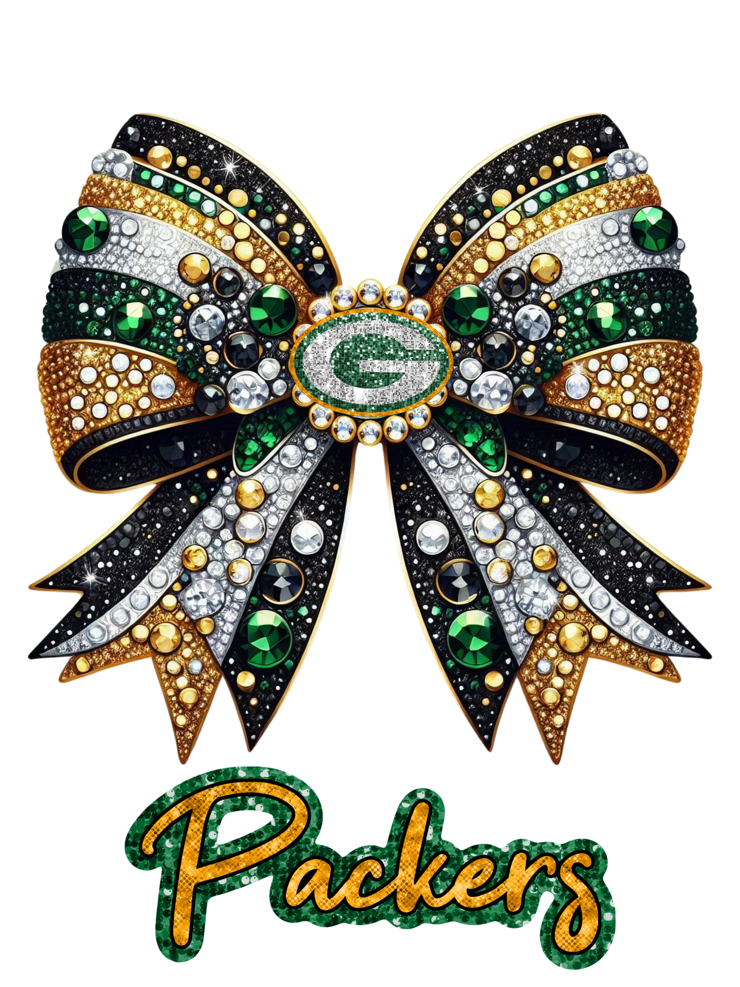 Green Bay Packers Bow - Bling