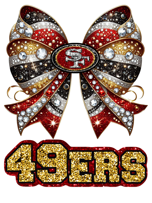 San Francisco 49ers Bow - Bling