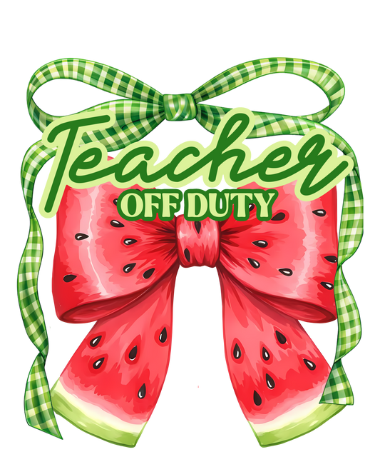 Teacher Off Duty - Watermelon Bow