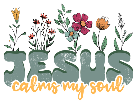 Retro Floral - Jesus Calms My Soul