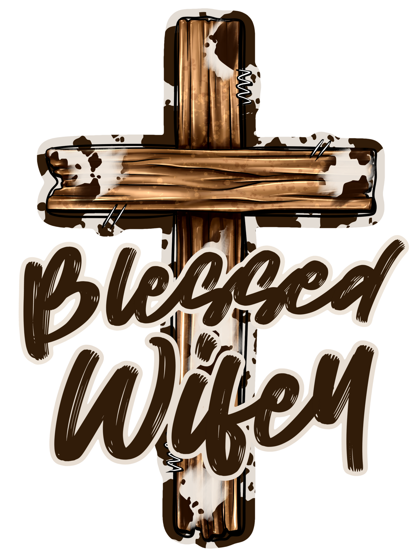 Wooden Cross - Blessed Wifey (Nana, Mimi, Mamaw, Mama, Grandma, Grammy, Gigi, Grammie, Auntie)