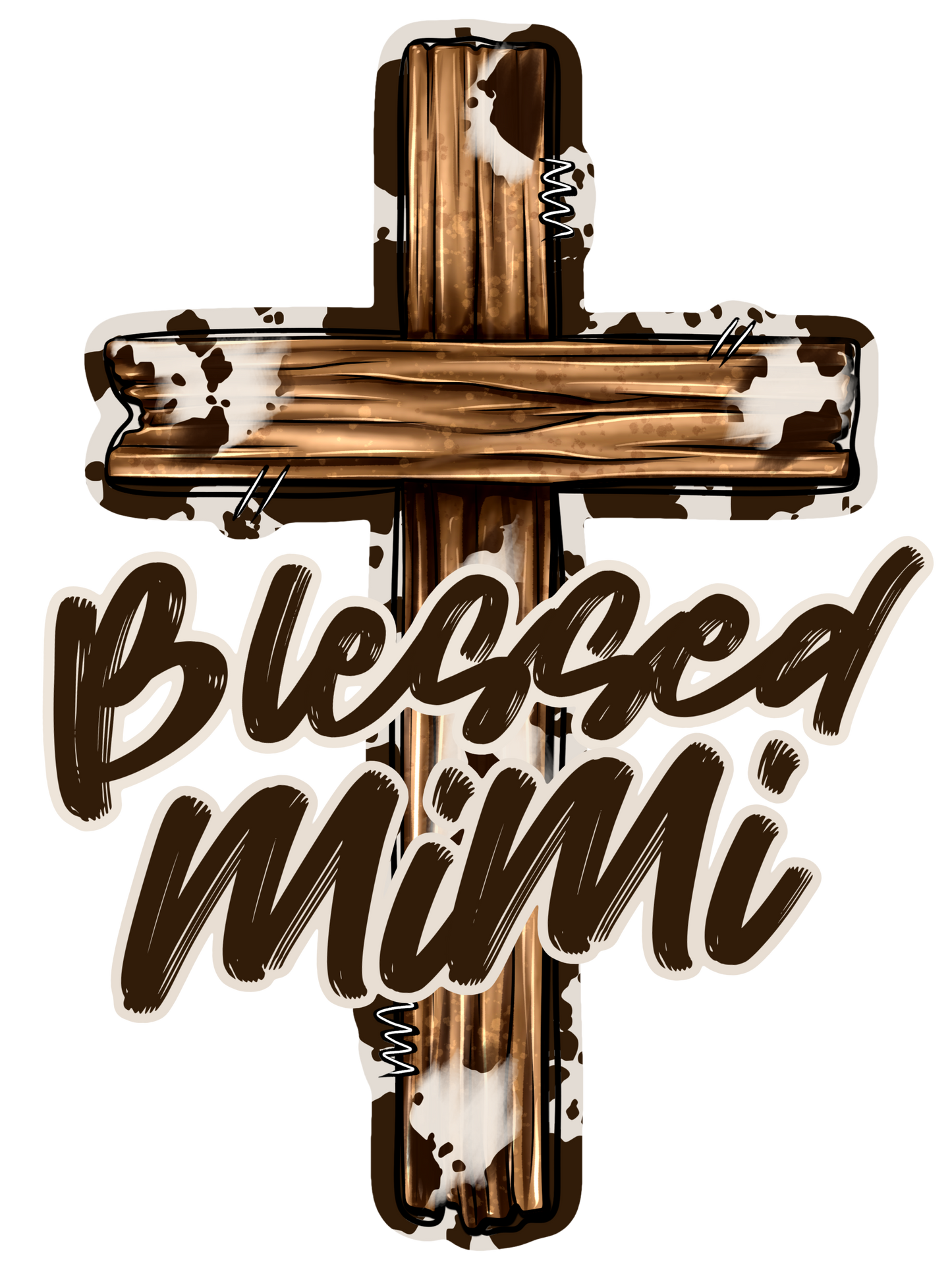 Wooden Cross - Blessed Wifey (Nana, Mimi, Mamaw, Mama, Grandma, Grammy, Gigi, Grammie, Auntie)
