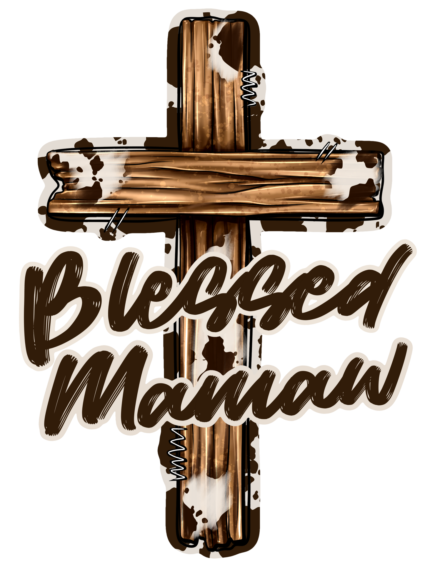 Wooden Cross - Blessed Wifey (Nana, Mimi, Mamaw, Mama, Grandma, Grammy, Gigi, Grammie, Auntie)