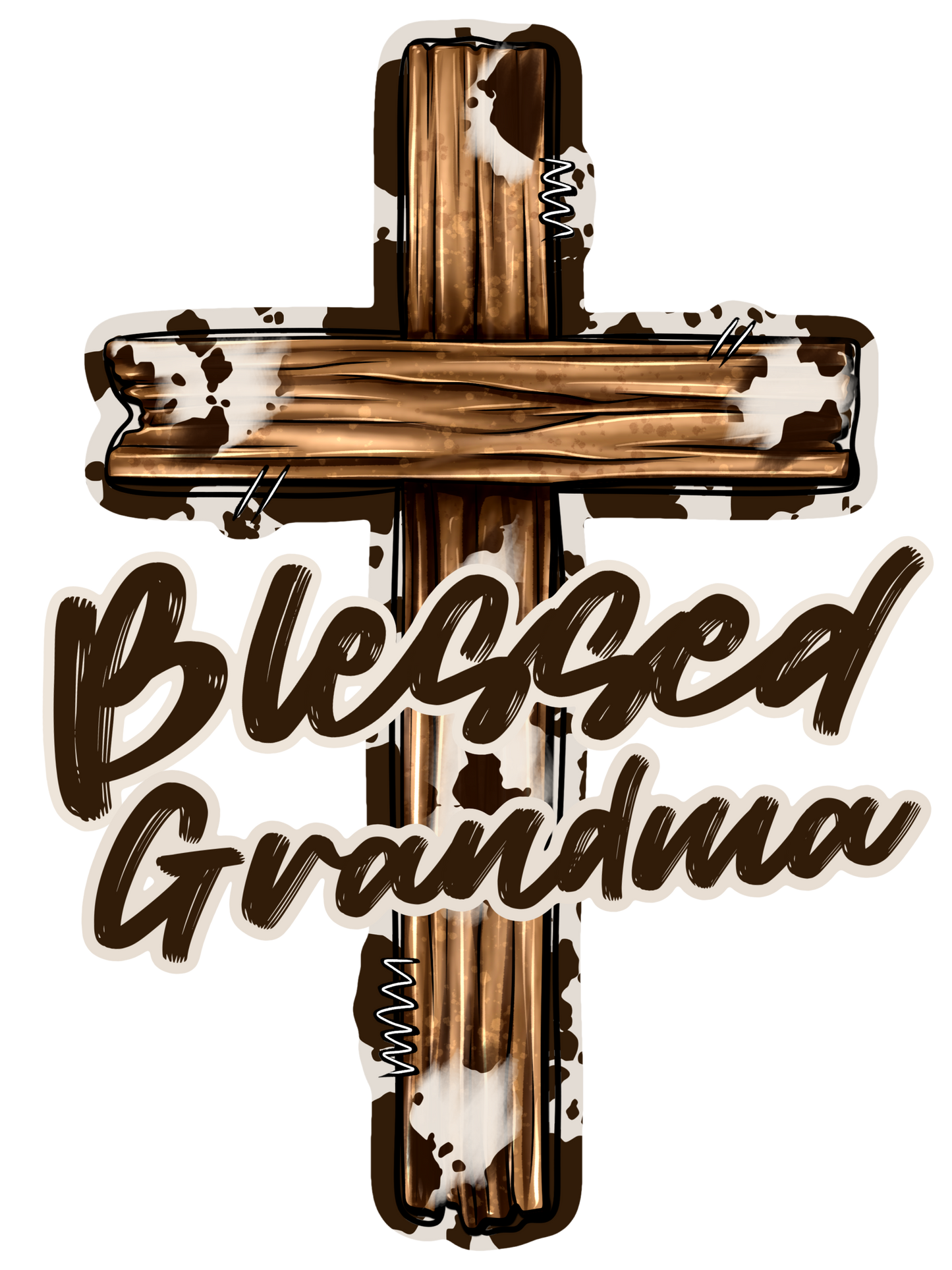 Wooden Cross - Blessed Wifey (Nana, Mimi, Mamaw, Mama, Grandma, Grammy, Gigi, Grammie, Auntie)
