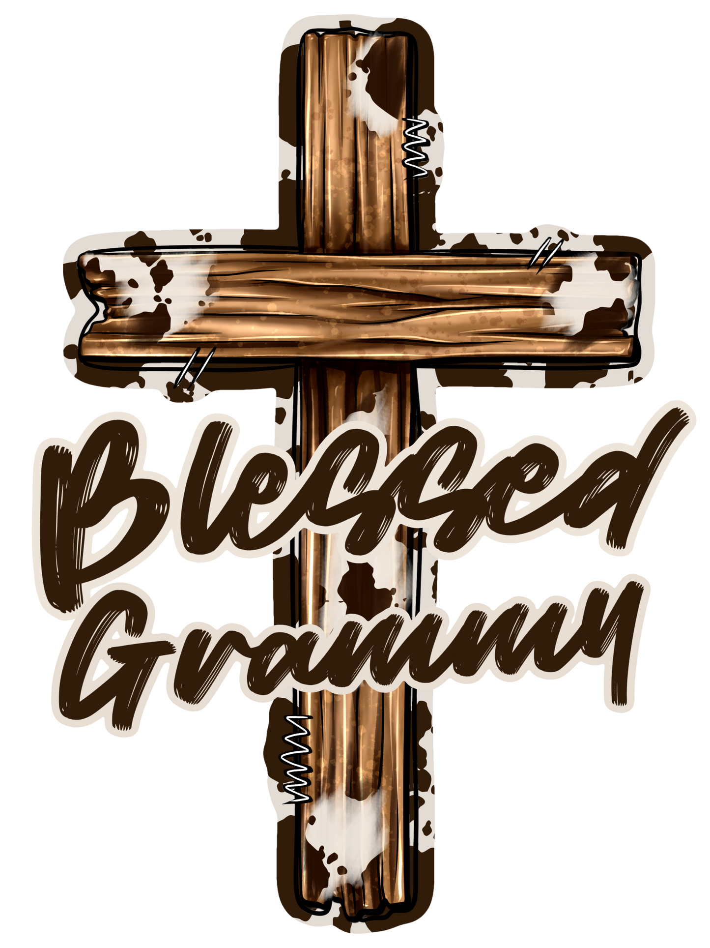 Wooden Cross - Blessed Wifey (Nana, Mimi, Mamaw, Mama, Grandma, Grammy, Gigi, Grammie, Auntie)