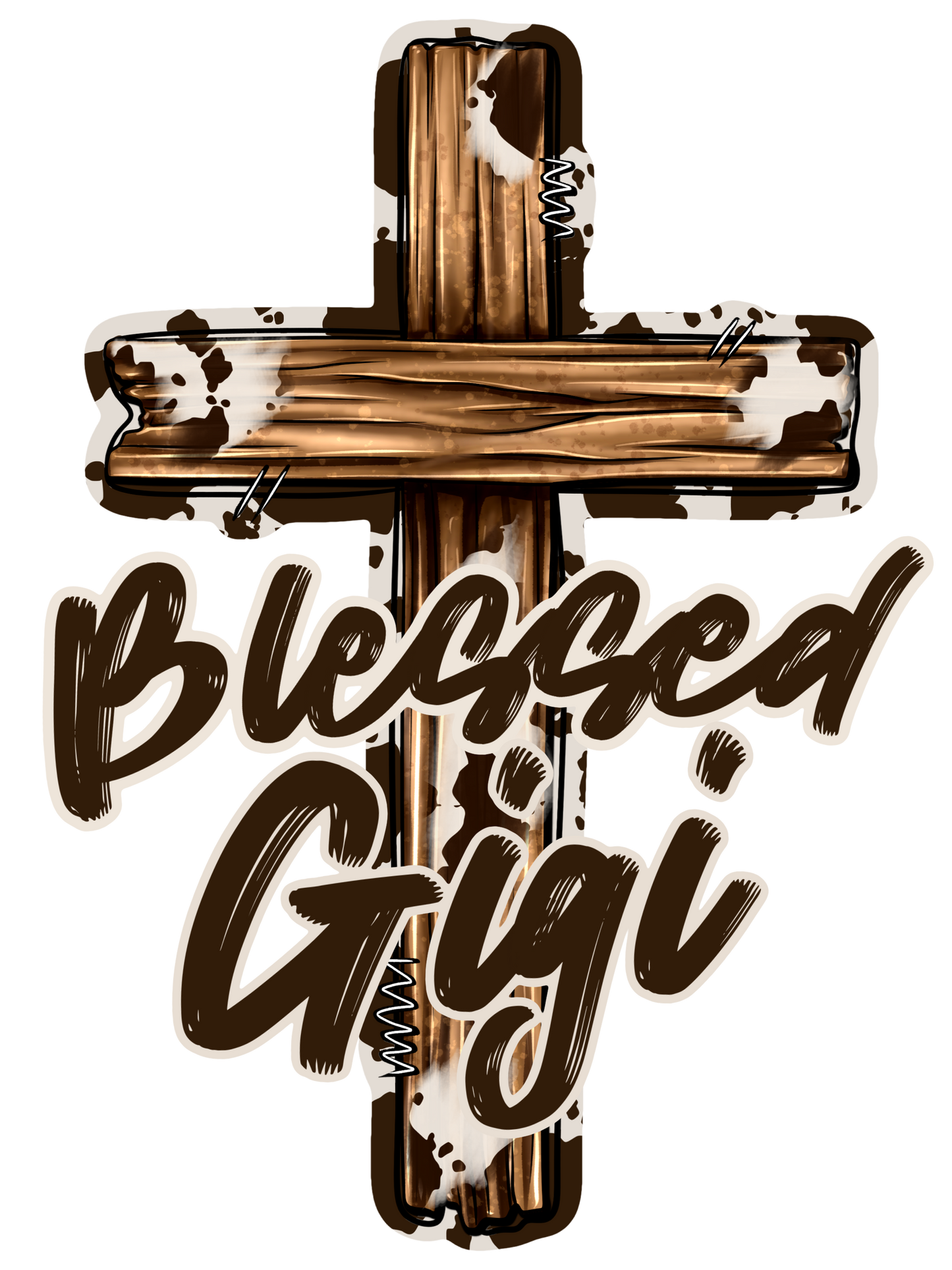 Wooden Cross - Blessed Wifey (Nana, Mimi, Mamaw, Mama, Grandma, Grammy, Gigi, Grammie, Auntie)