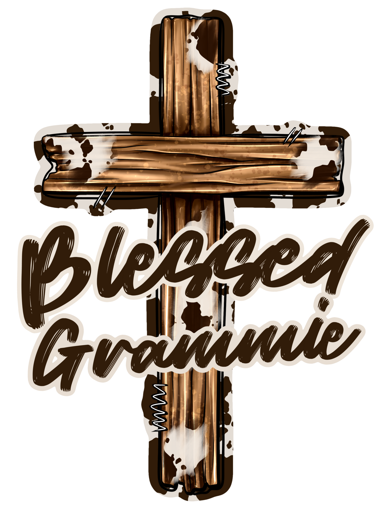 Wooden Cross - Blessed Wifey (Nana, Mimi, Mamaw, Mama, Grandma, Grammy, Gigi, Grammie, Auntie)