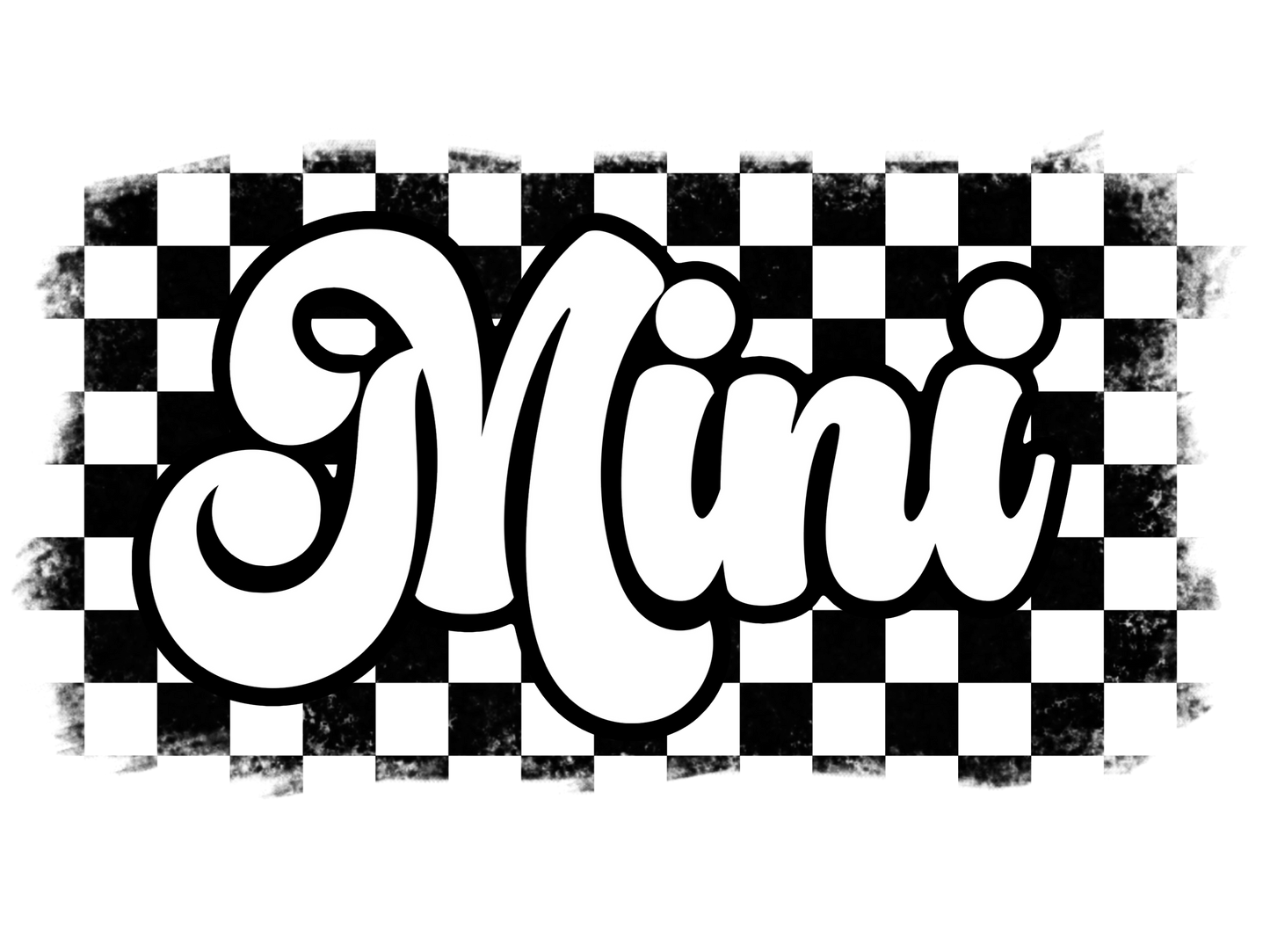 Retro Black & White Checkered Mama, Auntie, Yaya, Mamaw, Gigi, G Ma, Nonnie, Nonna, Nana, Mini, Mimi, Meemaw