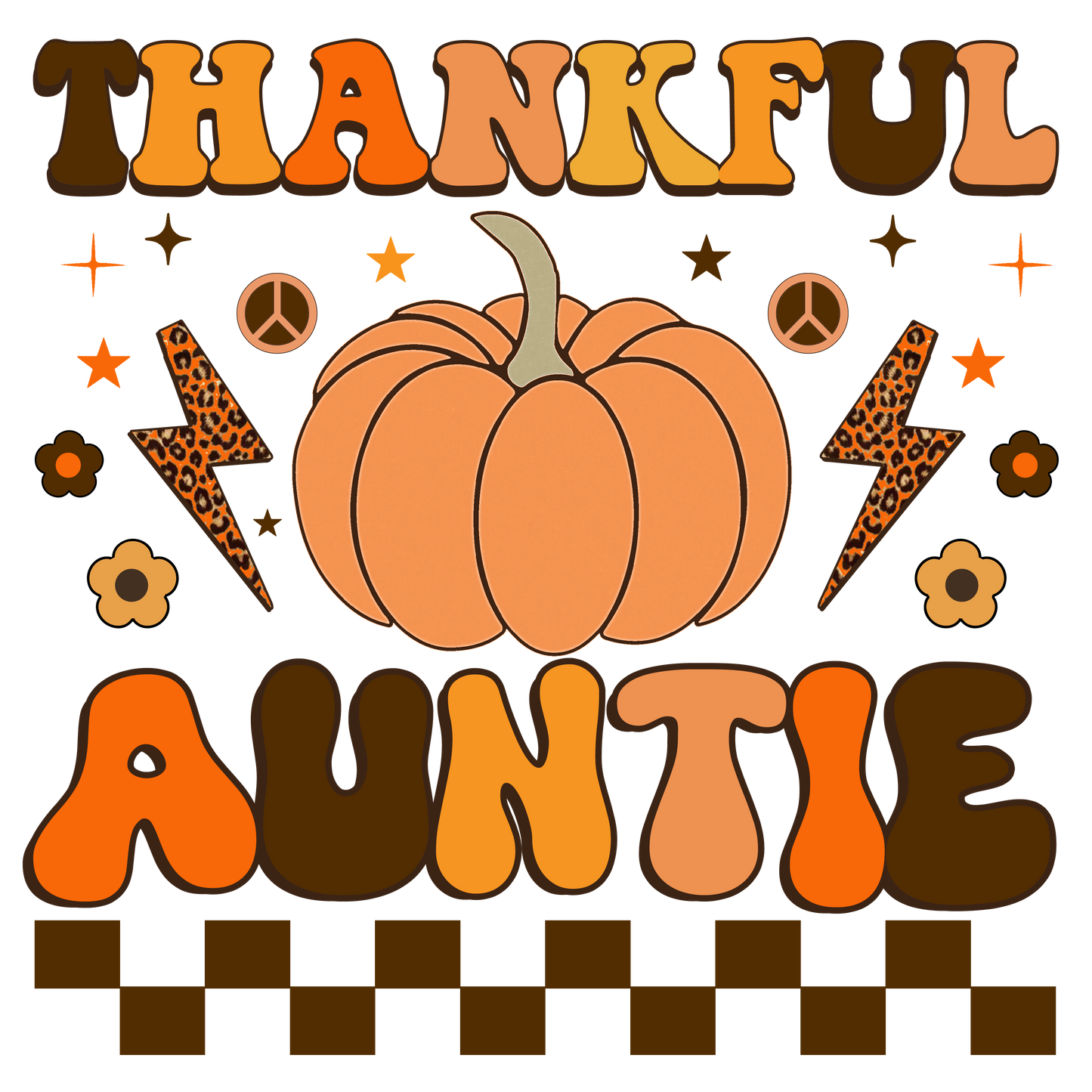 Thankful 'Mama' - Retro - Fall Pumpkin (Auntie, Sister, Yaya, Nana, Mini, Mimi, Mamaw, Mama, Grandma, Gigi, Bonus Mama)
