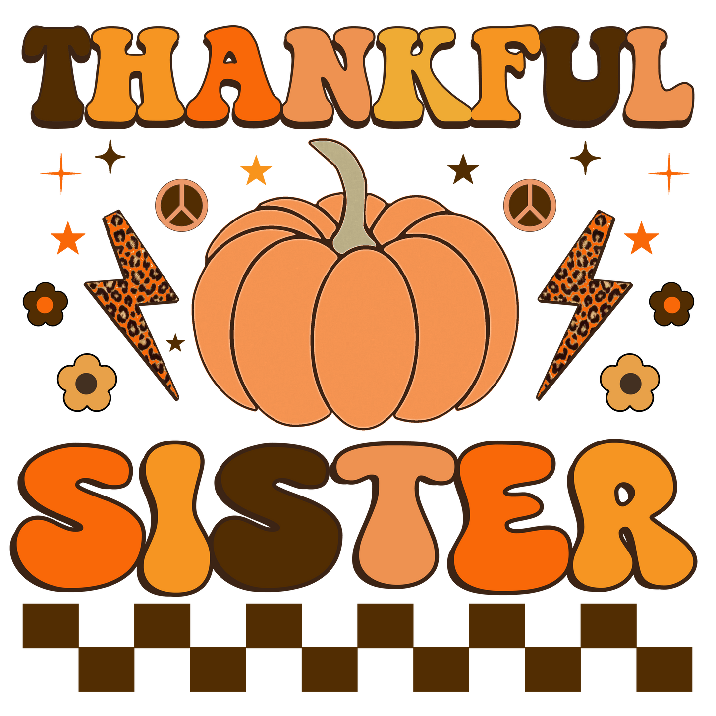 Thankful 'Mama' - Retro - Fall Pumpkin (Auntie, Sister, Yaya, Nana, Mini, Mimi, Mamaw, Mama, Grandma, Gigi, Bonus Mama)