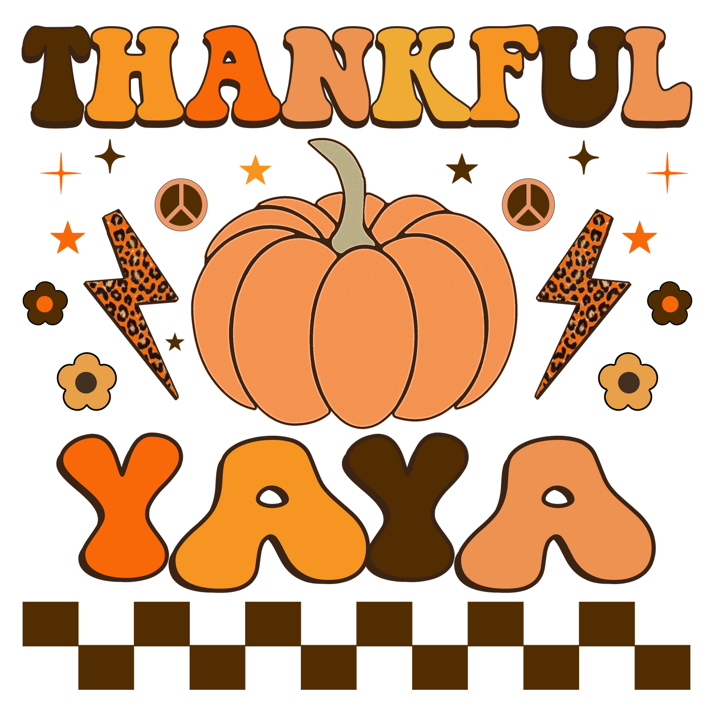 Thankful 'Mama' - Retro - Fall Pumpkin (Auntie, Sister, Yaya, Nana, Mini, Mimi, Mamaw, Mama, Grandma, Gigi, Bonus Mama)
