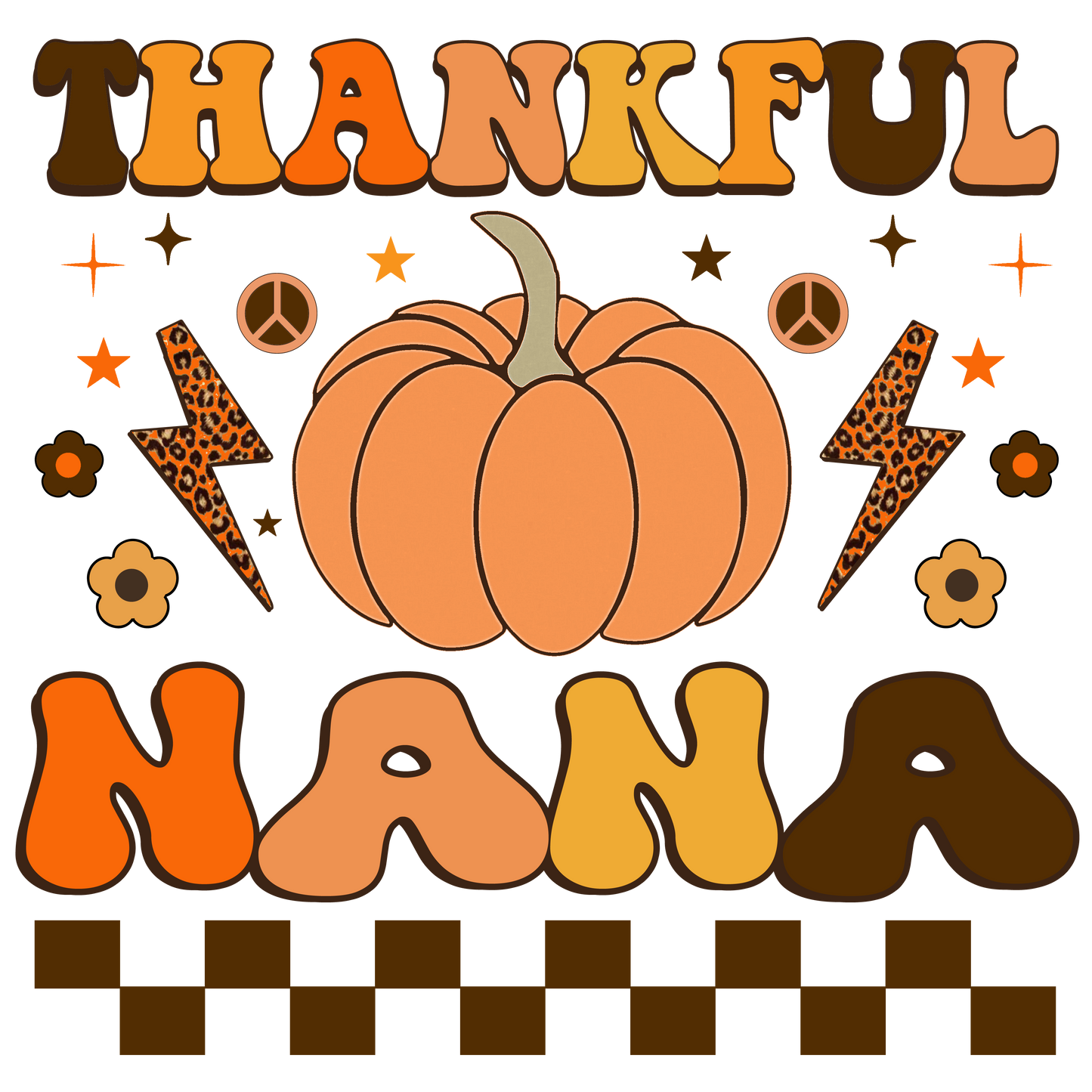 Thankful 'Mama' - Retro - Fall Pumpkin (Auntie, Sister, Yaya, Nana, Mini, Mimi, Mamaw, Mama, Grandma, Gigi, Bonus Mama)