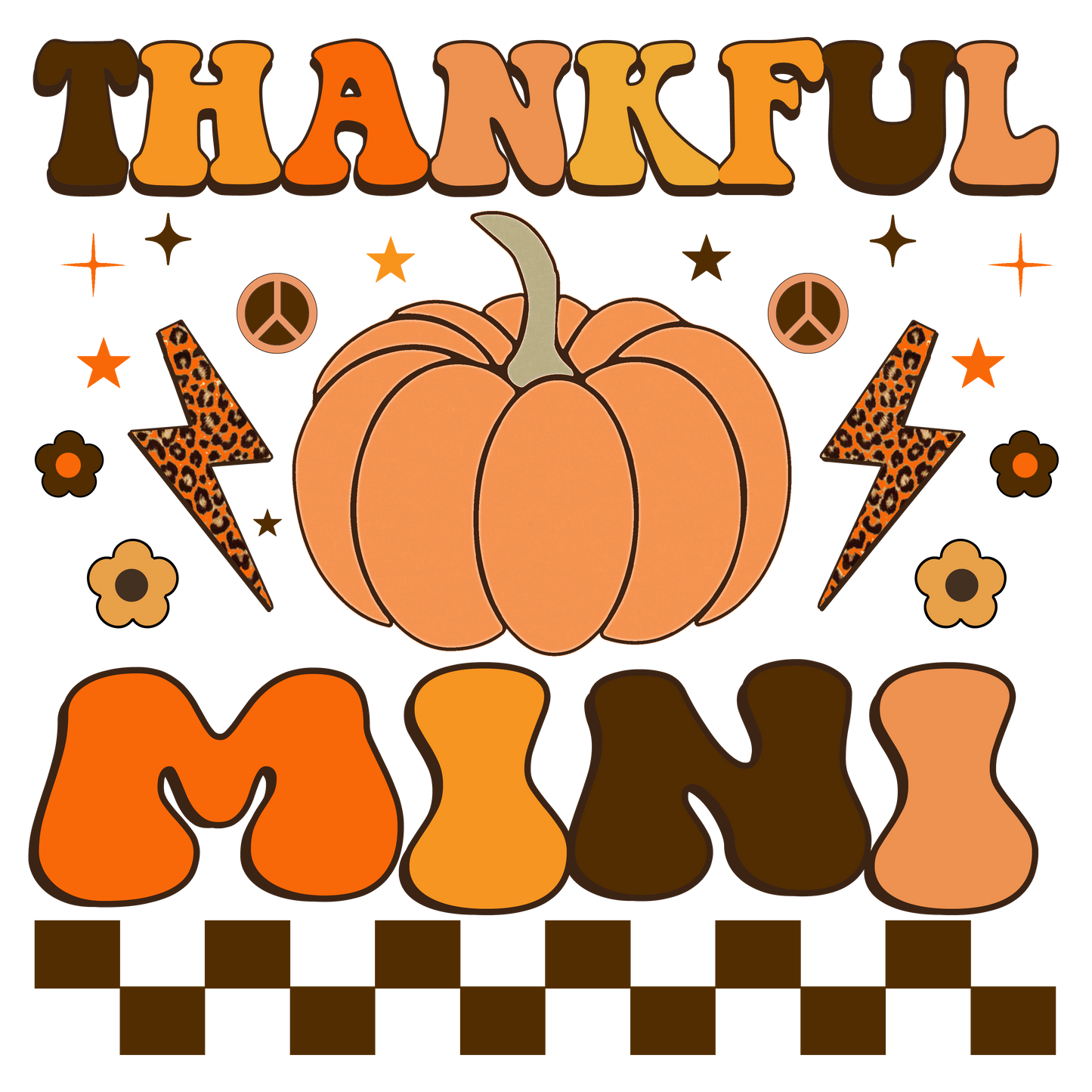 Thankful 'Mama' - Retro - Fall Pumpkin (Auntie, Sister, Yaya, Nana, Mini, Mimi, Mamaw, Mama, Grandma, Gigi, Bonus Mama)