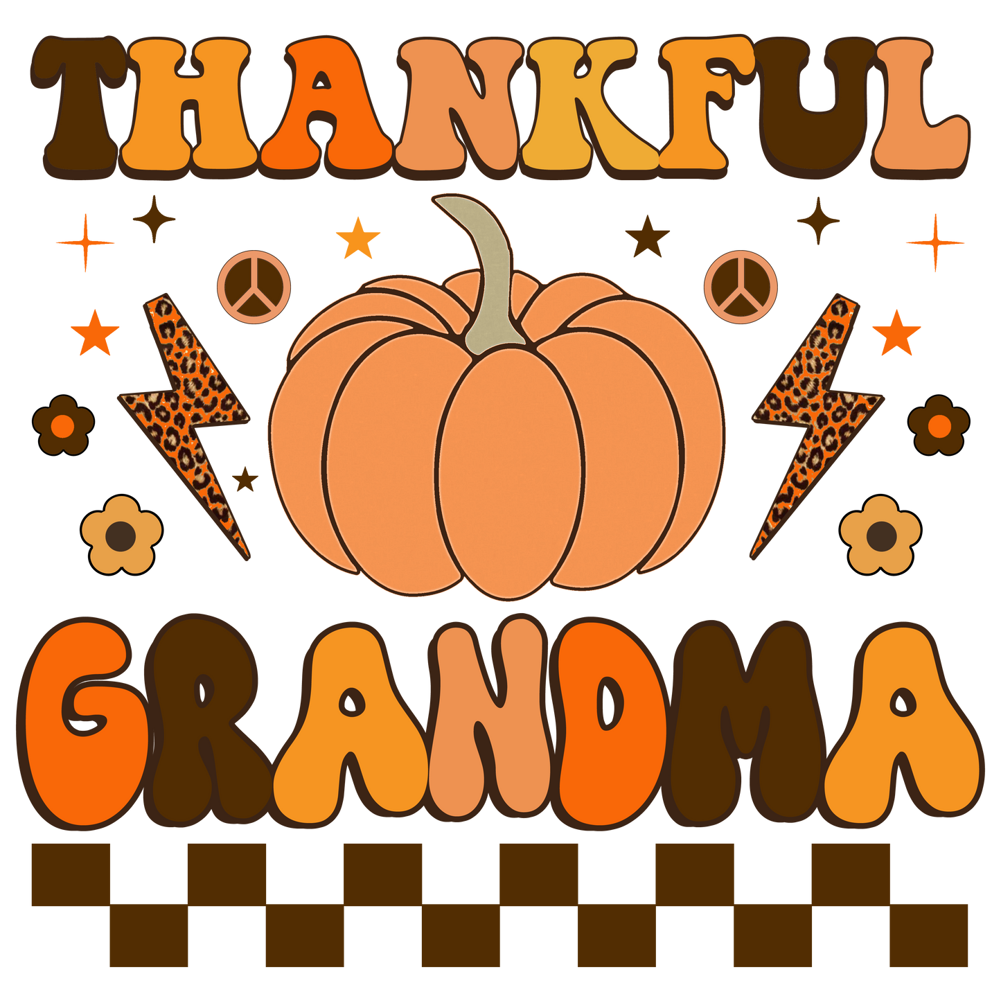 Thankful 'Mama' - Retro - Fall Pumpkin (Auntie, Sister, Yaya, Nana, Mini, Mimi, Mamaw, Mama, Grandma, Gigi, Bonus Mama)
