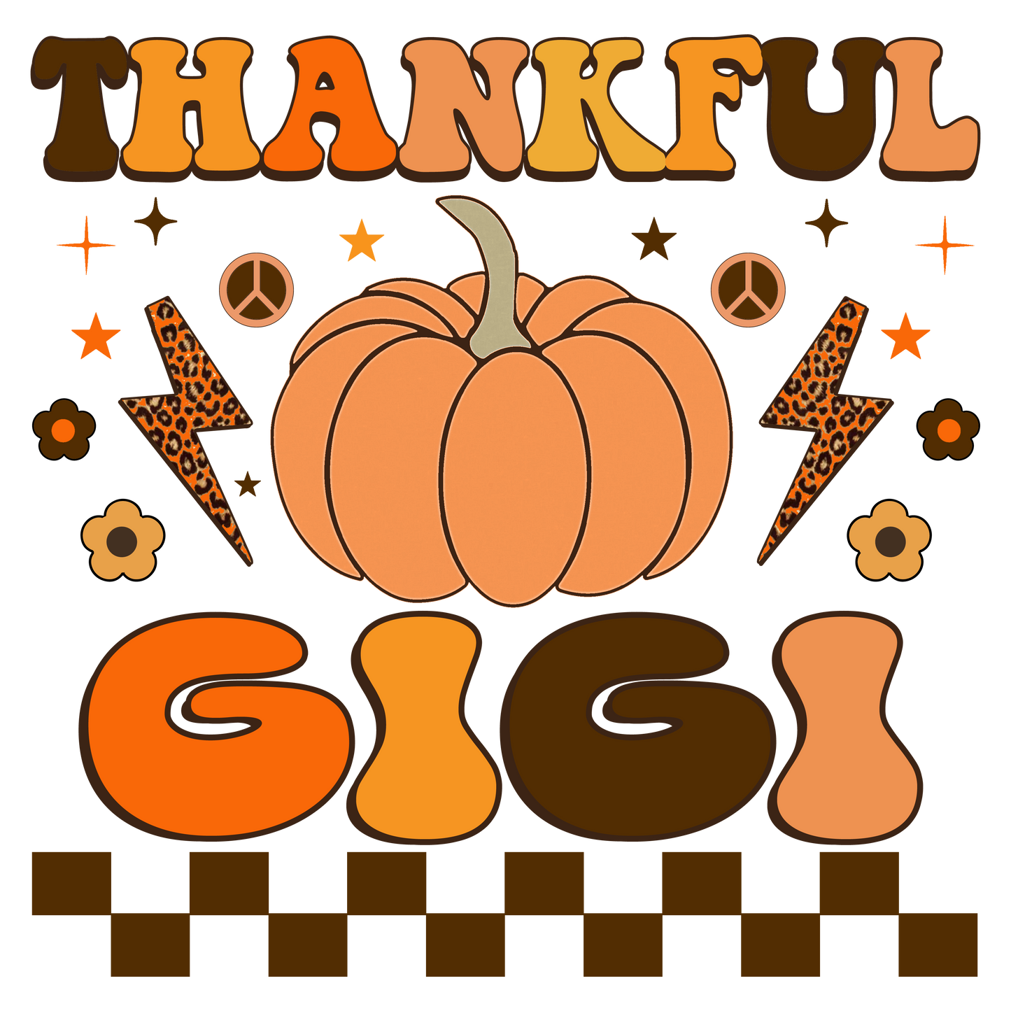Thankful 'Mama' - Retro - Fall Pumpkin (Auntie, Sister, Yaya, Nana, Mini, Mimi, Mamaw, Mama, Grandma, Gigi, Bonus Mama)