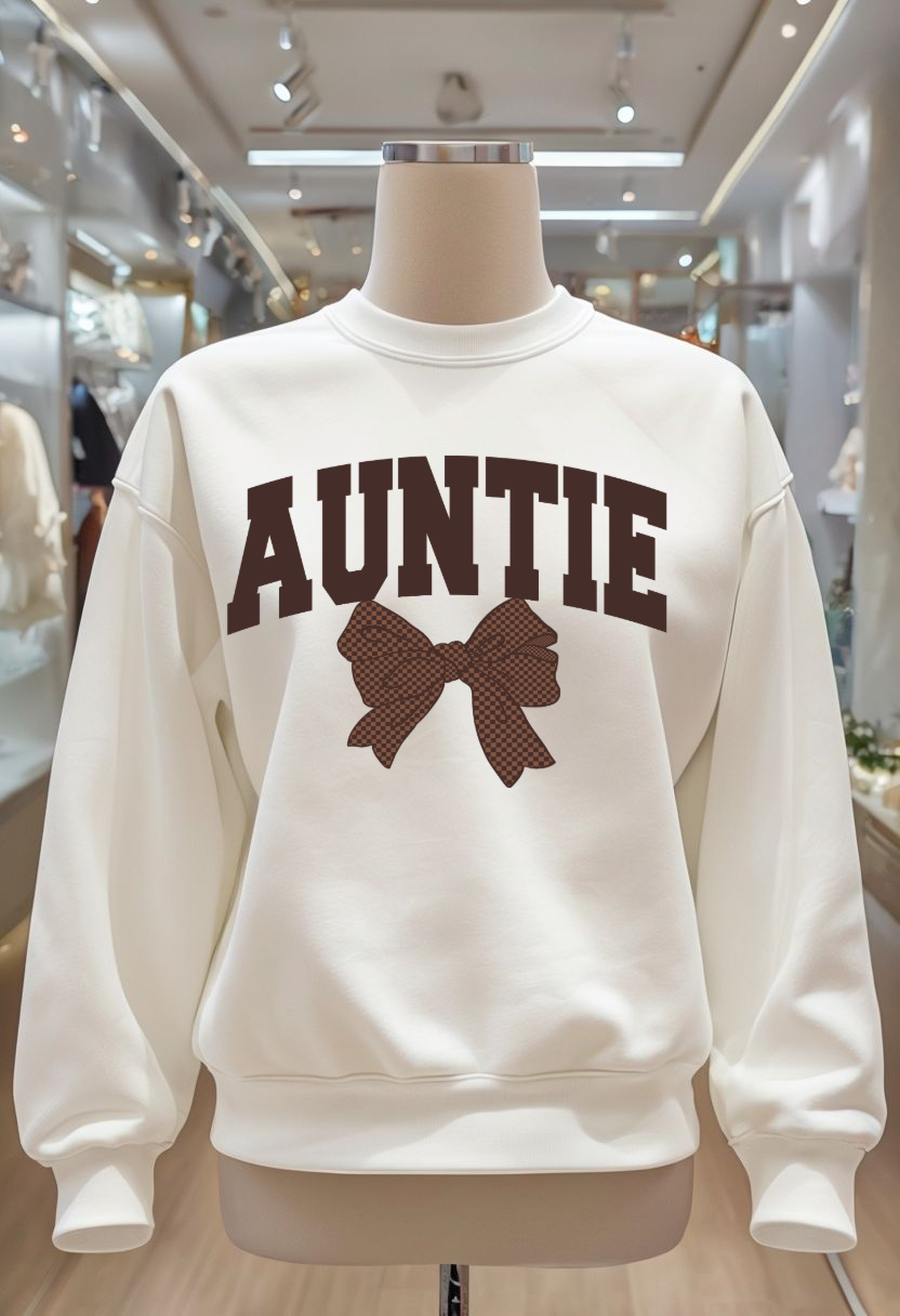 Brown Bow - Auntie, Gigi, KK, Lala, Lolli, Mama, Wifey, Yaya, Grammie, Mamaw, Mimi, Mini, Nana, Sister