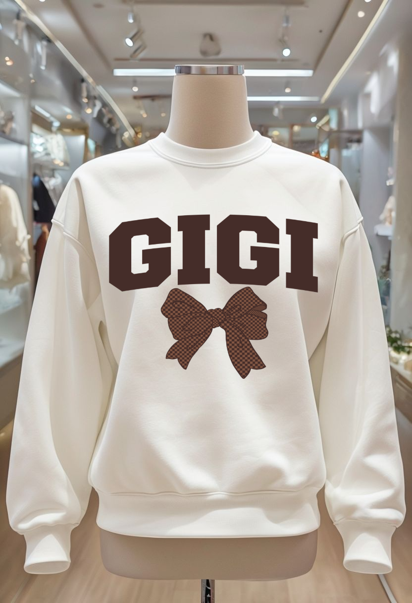 Brown Bow - Auntie, Gigi, KK, Lala, Lolli, Mama, Wifey, Yaya, Grammie, Mamaw, Mimi, Mini, Nana, Sister