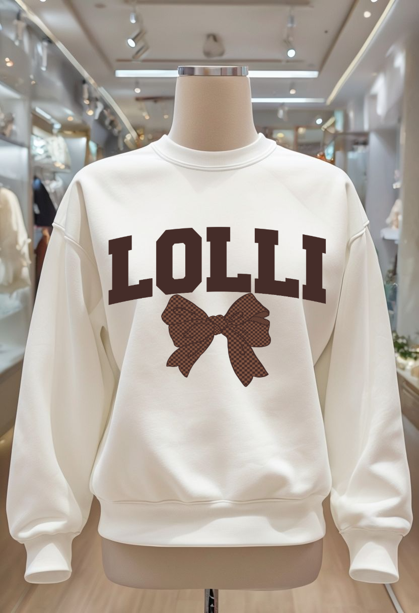 Brown Bow - Auntie, Gigi, KK, Lala, Lolli, Mama, Wifey, Yaya, Grammie, Mamaw, Mimi, Mini, Nana, Sister