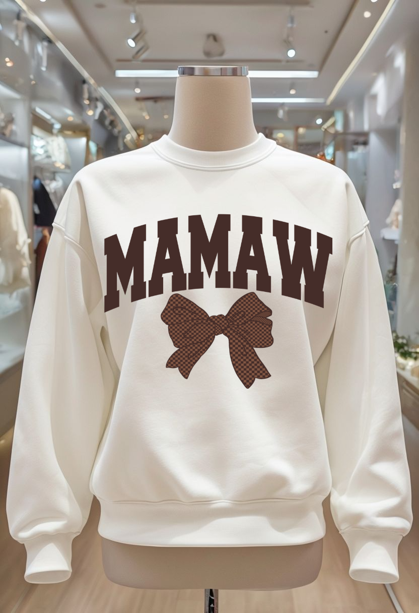 Brown Bow - Auntie, Gigi, KK, Lala, Lolli, Mama, Wifey, Yaya, Grammie, Mamaw, Mimi, Mini, Nana, Sister