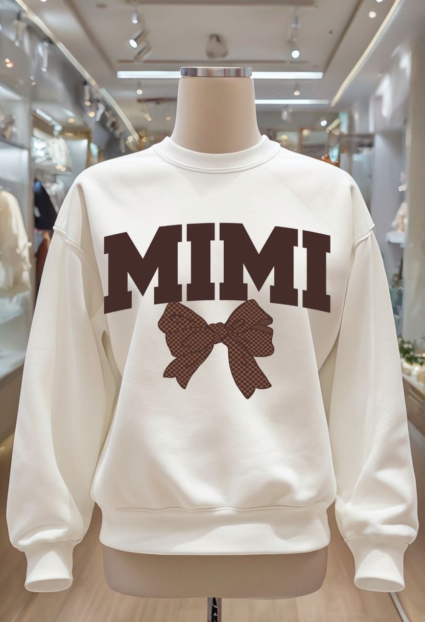 Brown Bow - Auntie, Gigi, KK, Lala, Lolli, Mama, Wifey, Yaya, Grammie, Mamaw, Mimi, Mini, Nana, Sister