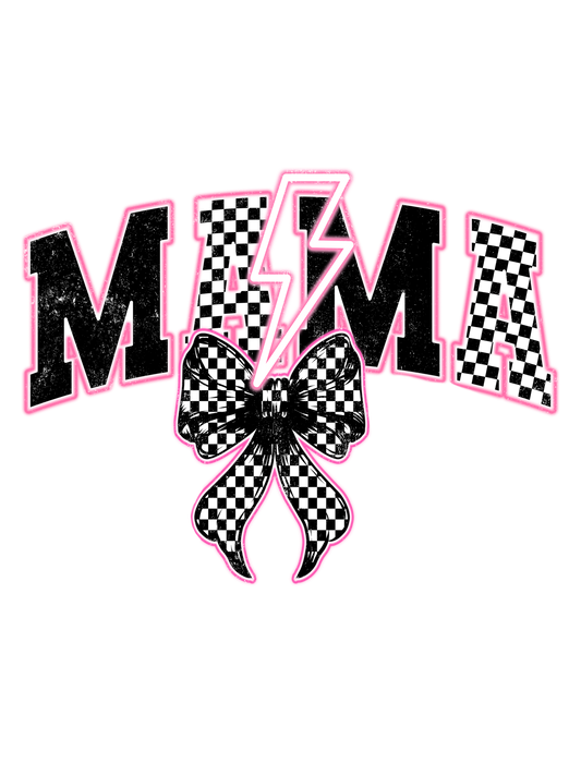 Checkered Mama - Pink & Black