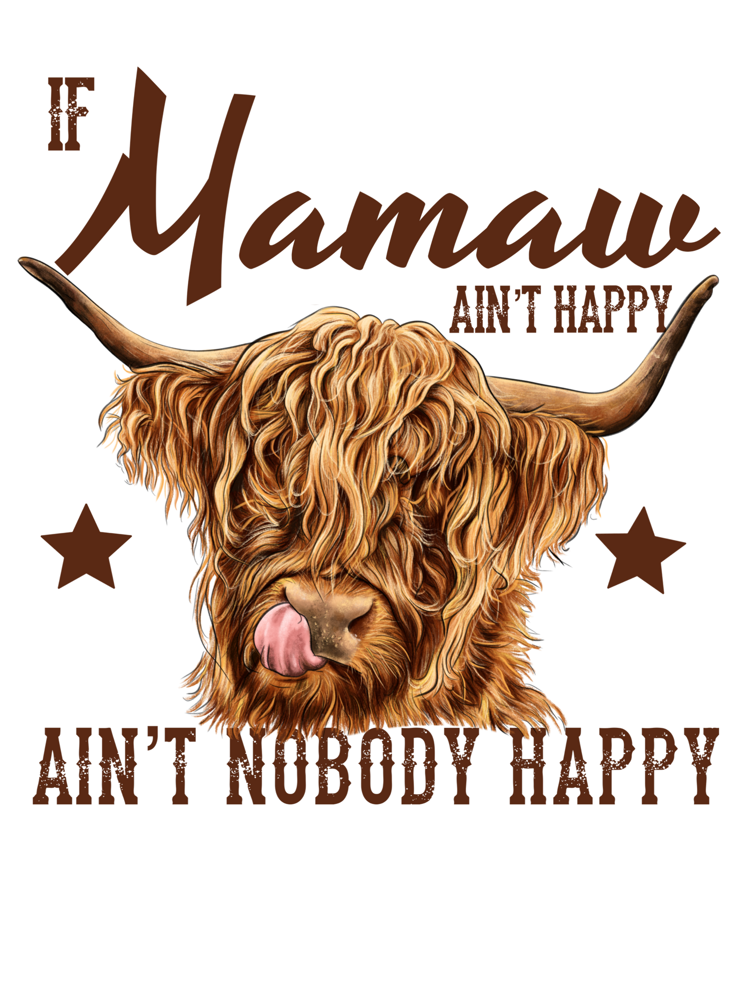 If Mama Ain't Happy, Ain't Nobody Happy (Yaya, Gigi, Grammy, Mamaw, Mimi, Nan, Nana, Nonnie)