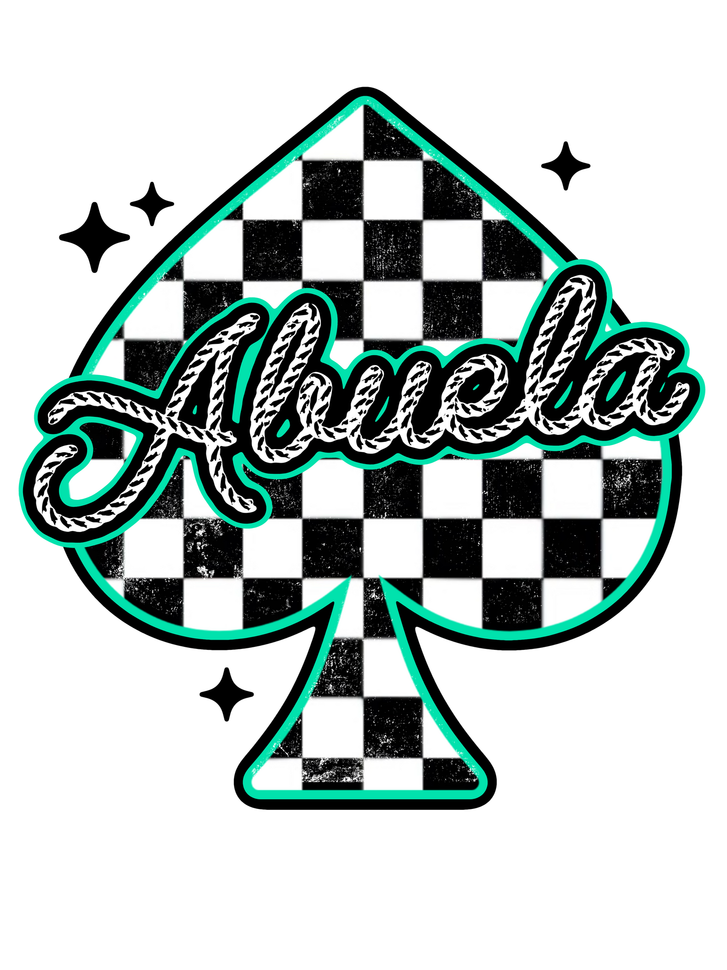 Checkered Spade - Abuela, Auntie, Bonus Mama, Gigi, Grandma, Honey, KK, Lolli, Mama, Mamaw, Mimi, Mini, Nana, Wifey, Yaya