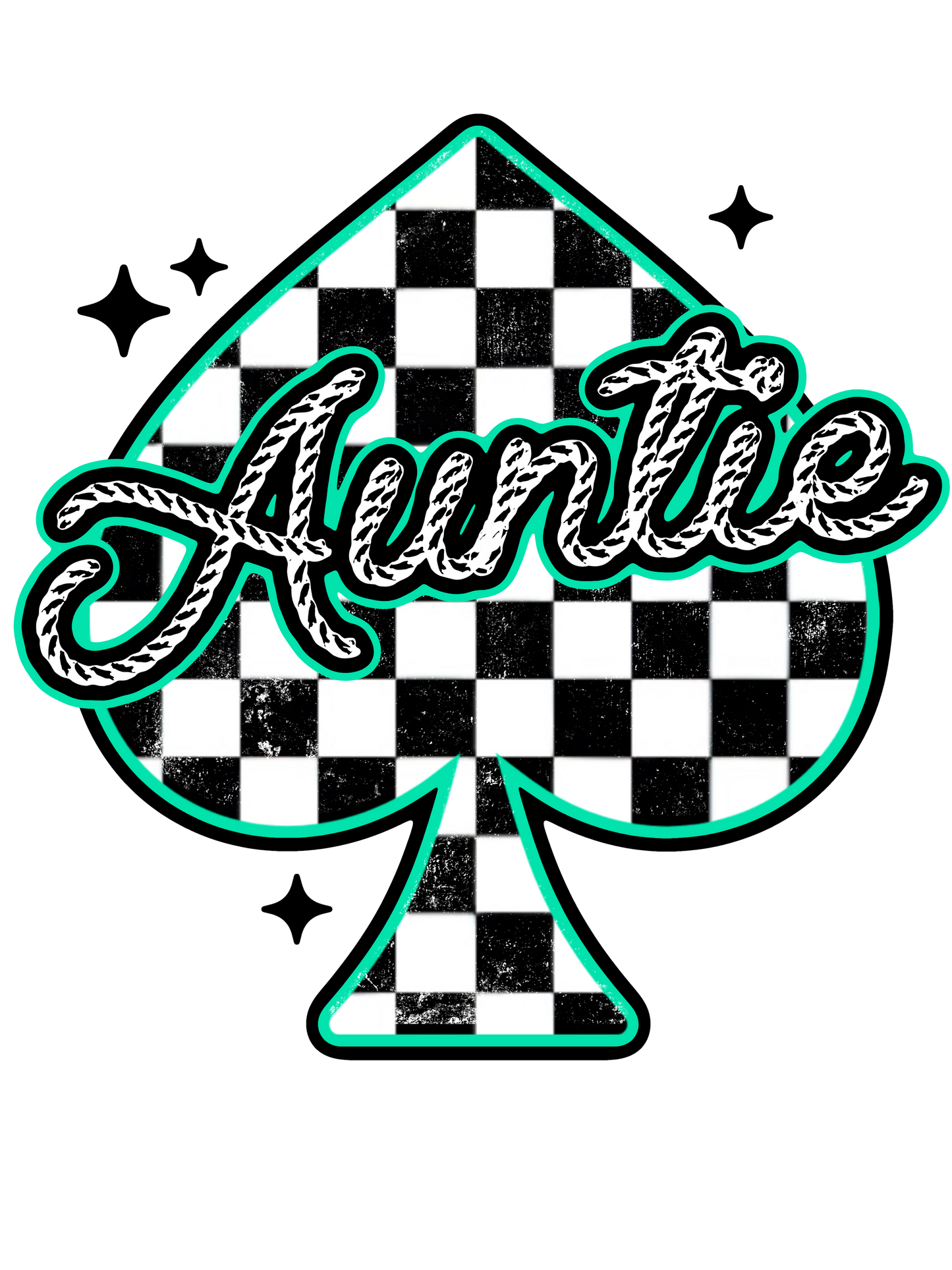 Checkered Spade - Abuela, Auntie, Bonus Mama, Gigi, Grandma, Honey, KK, Lolli, Mama, Mamaw, Mimi, Mini, Nana, Wifey, Yaya