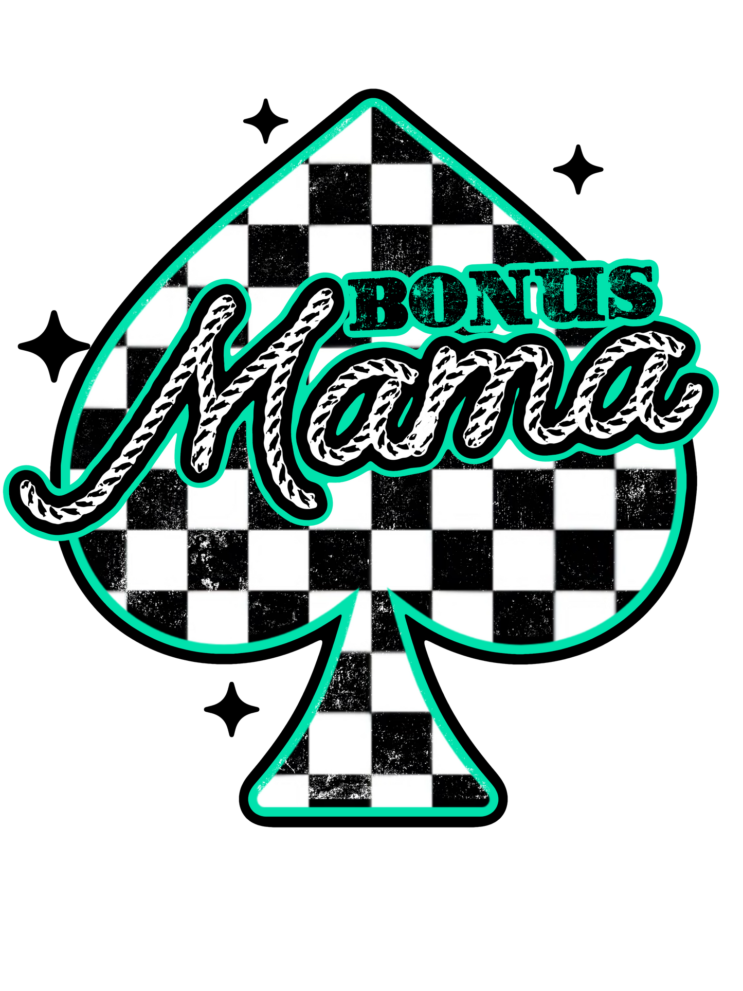 Checkered Spade - Abuela, Auntie, Bonus Mama, Gigi, Grandma, Honey, KK, Lolli, Mama, Mamaw, Mimi, Mini, Nana, Wifey, Yaya