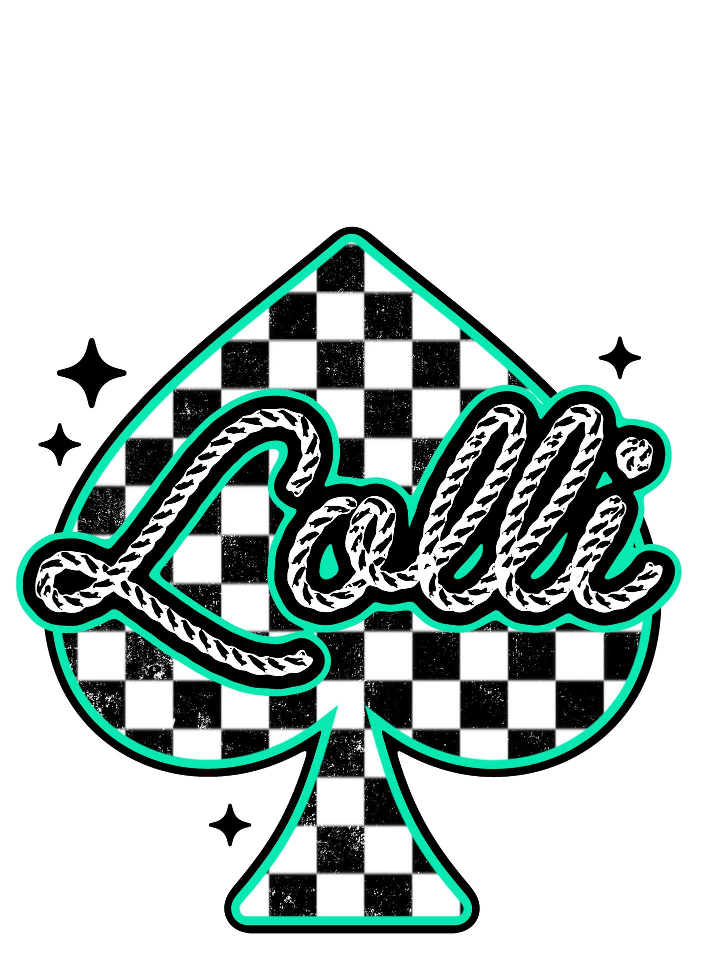 Checkered Spade - Abuela, Auntie, Bonus Mama, Gigi, Grandma, Honey, KK, Lolli, Mama, Mamaw, Mimi, Mini, Nana, Wifey, Yaya