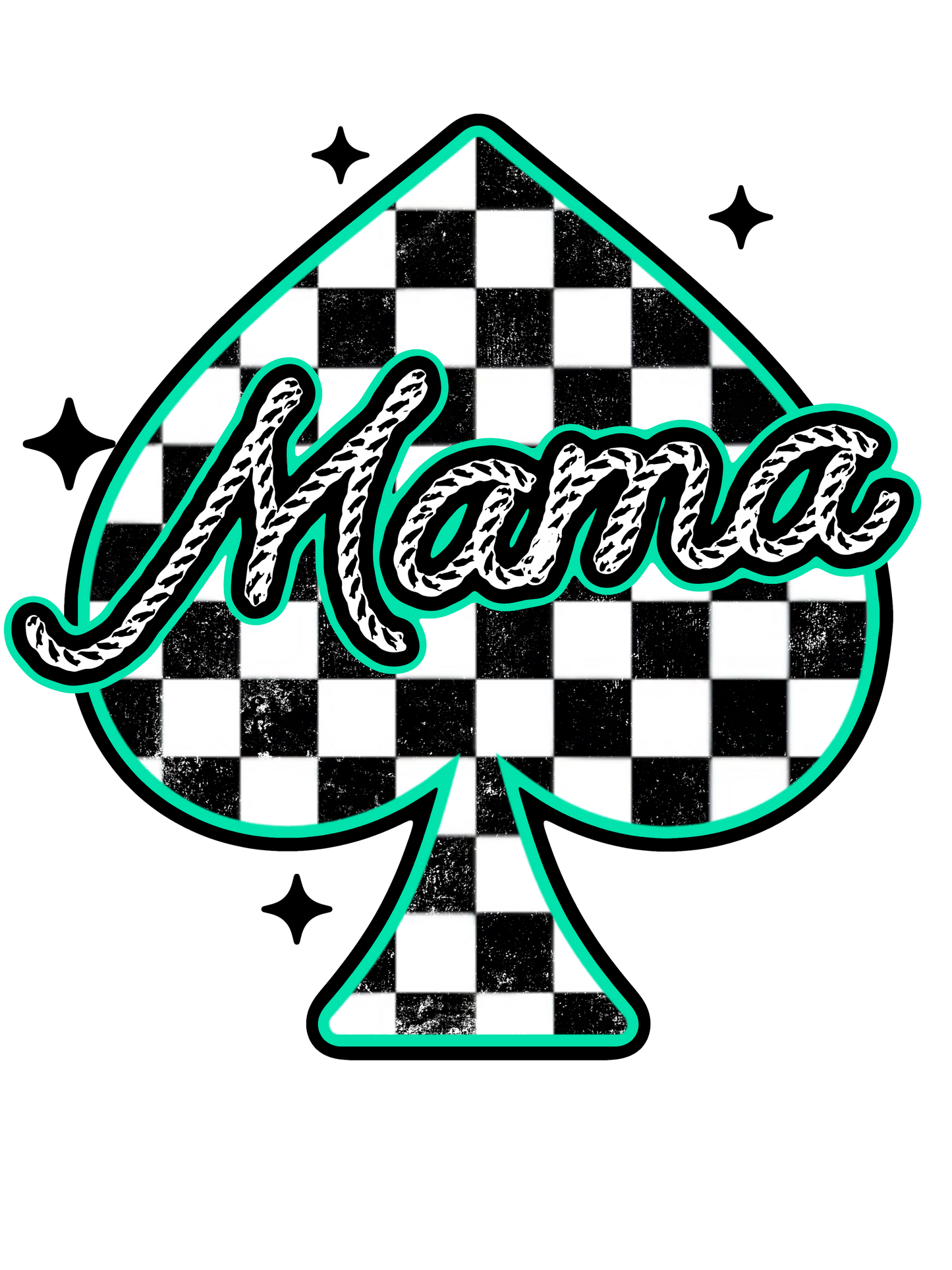 Checkered Spade - Abuela, Auntie, Bonus Mama, Gigi, Grandma, Honey, KK, Lolli, Mama, Mamaw, Mimi, Mini, Nana, Wifey, Yaya