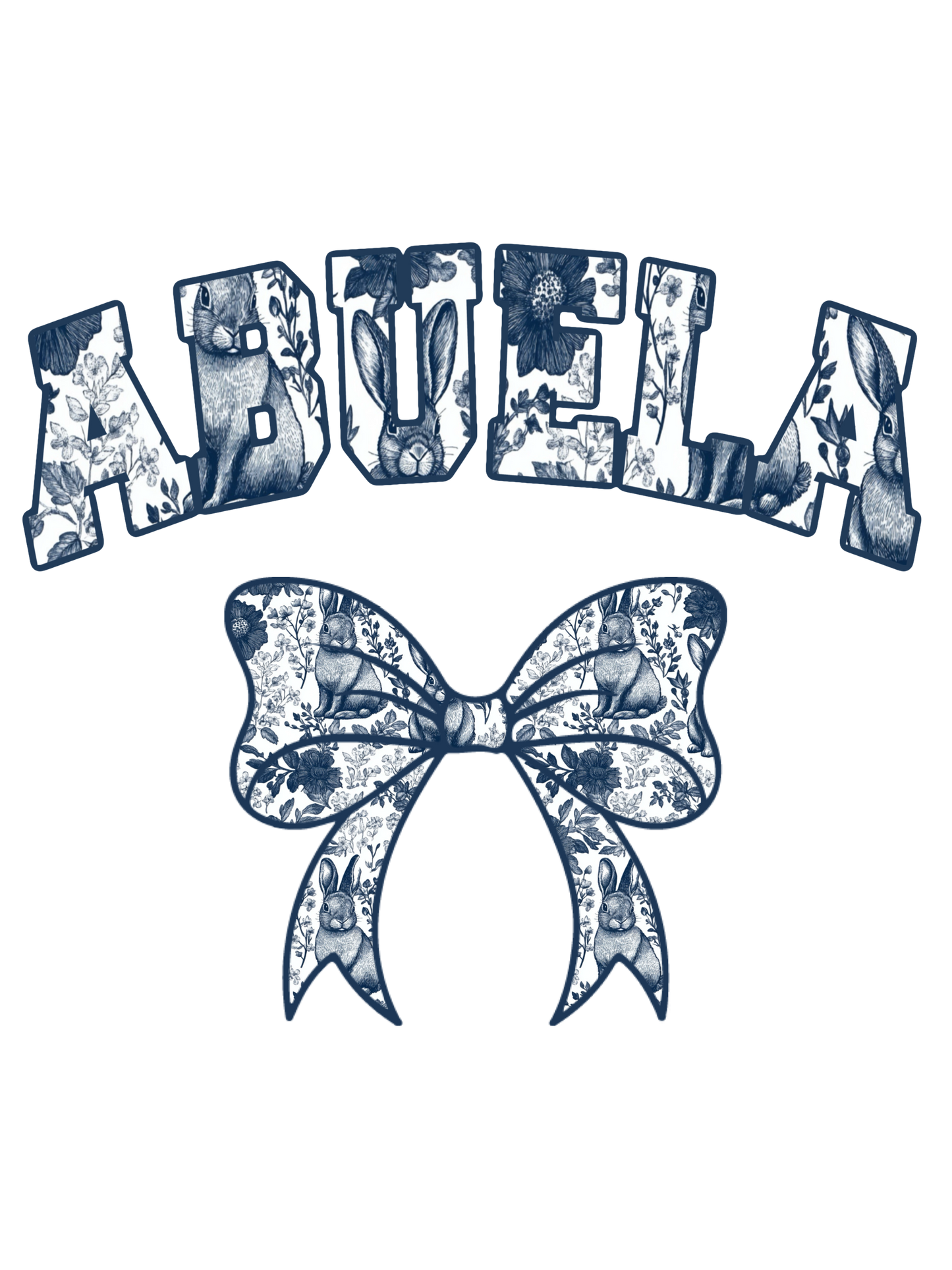 Blue Floral - Easter - Abuela, Auntie, Bonus Mama, Gammy, Grammie, Gramsie, Honey, KK, Lala, Mama, Mamaw, Mimi, Mini, Nana, Wifey, Yaya