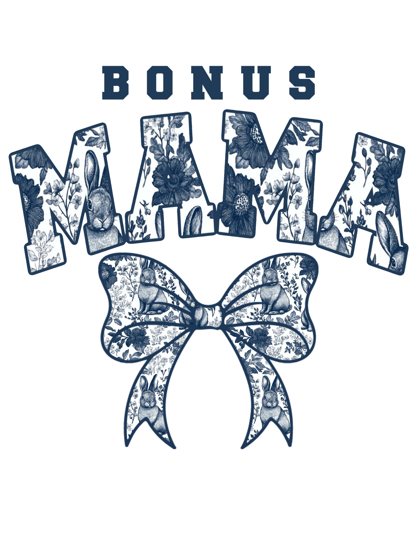 Blue Floral - Easter - Abuela, Auntie, Bonus Mama, Gammy, Grammie, Gramsie, Honey, KK, Lala, Mama, Mamaw, Mimi, Mini, Nana, Wifey, Yaya