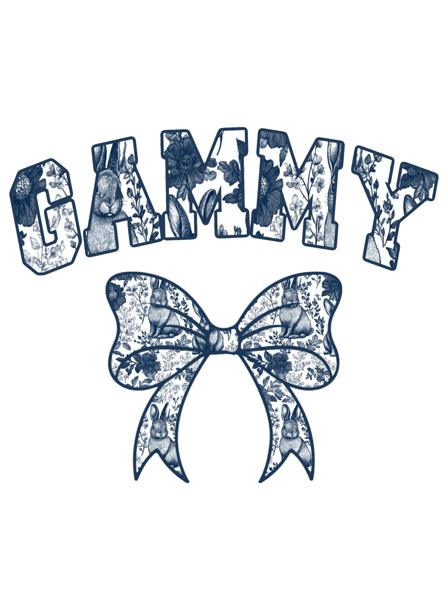 Blue Floral - Easter - Abuela, Auntie, Bonus Mama, Gammy, Grammie, Gramsie, Honey, KK, Lala, Mama, Mamaw, Mimi, Mini, Nana, Wifey, Yaya