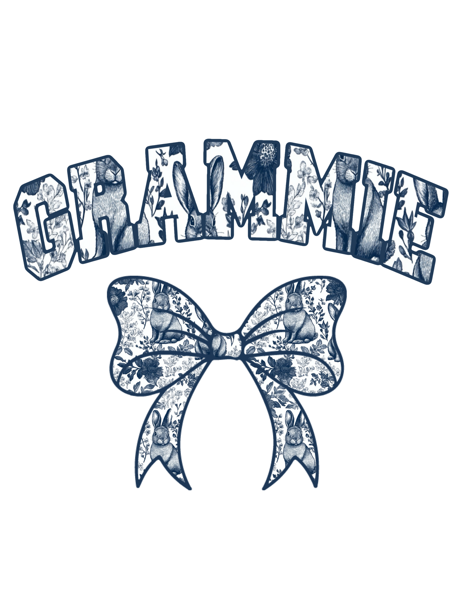 Blue Floral - Easter - Abuela, Auntie, Bonus Mama, Gammy, Grammie, Gramsie, Honey, KK, Lala, Mama, Mamaw, Mimi, Mini, Nana, Wifey, Yaya