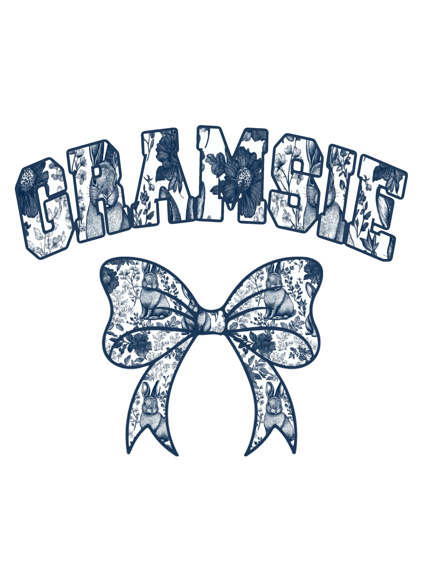 Blue Floral - Easter - Abuela, Auntie, Bonus Mama, Gammy, Grammie, Gramsie, Honey, KK, Lala, Mama, Mamaw, Mimi, Mini, Nana, Wifey, Yaya