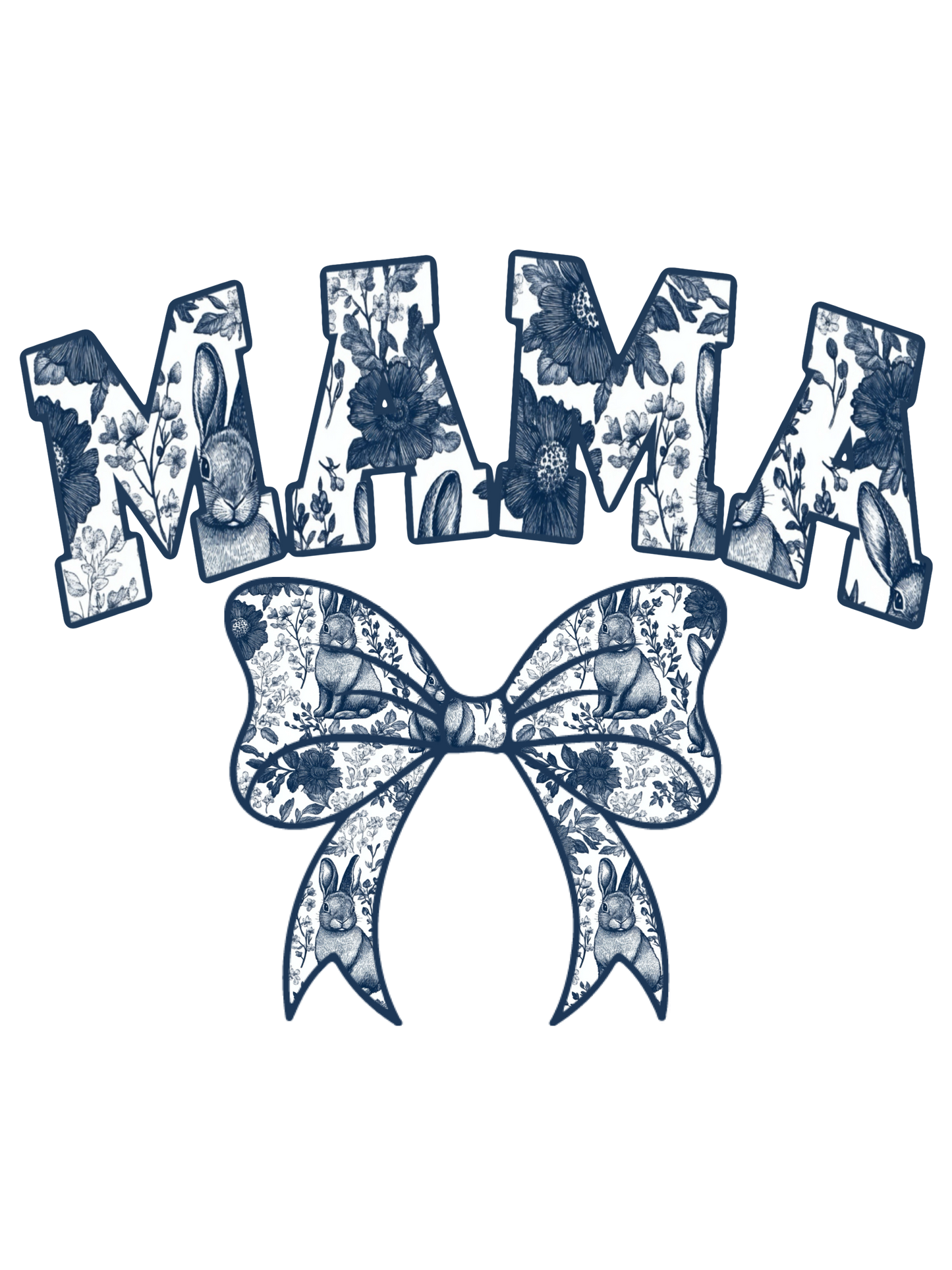 Blue Floral - Easter - Abuela, Auntie, Bonus Mama, Gammy, Grammie, Gramsie, Honey, KK, Lala, Mama, Mamaw, Mimi, Mini, Nana, Wifey, Yaya