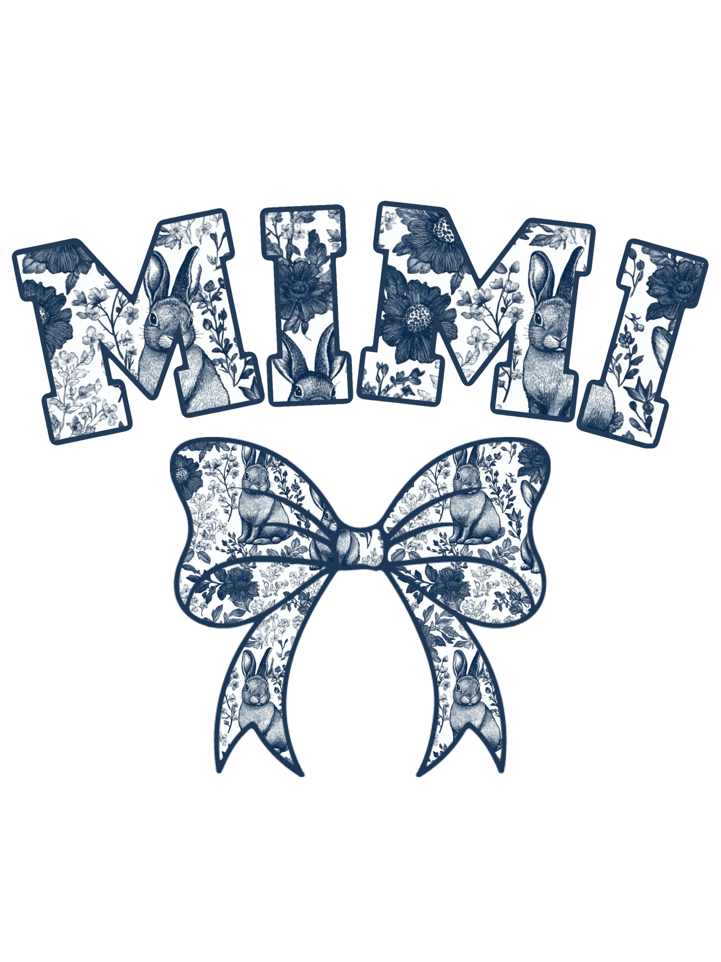 Blue Floral - Easter - Abuela, Auntie, Bonus Mama, Gammy, Grammie, Gramsie, Honey, KK, Lala, Mama, Mamaw, Mimi, Mini, Nana, Wifey, Yaya